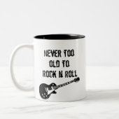 Nooit te oud om N Roll te roteren Tweekleurige Koffiemok (Links)