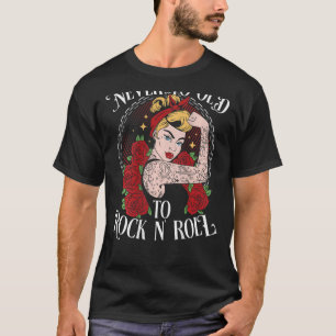 Nooit te oud om N'Roll BACKPRINT Rockabilly te sla T-shirt