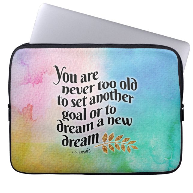 Nooit te oud om te dromen laptop sleeve (Voorkant)