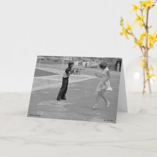 Nooit te oud (om te hoppen) kaart (Gele Bloem)