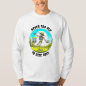 Nooit te oud om te schijfgolf | Skeletgooien T-shirt (Voorkant)