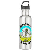 Nooit te oud om te schijfgolf | Skeletgooien Waterfles (Voorkant)