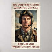 Nooit te oud om te vliegen - groot Poster (Voorkant)