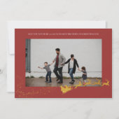 Nooit Te Oud Rood Nep Goud Glitter Foto Feestdagenkaart (Voorkant)