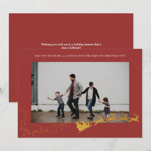 Nooit Te Oud Rood Nepgoud Glitter Foto Feestdagenkaart