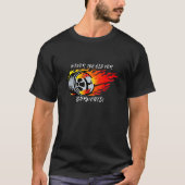 Nooit te oud voor Burnouts! Brandende motorautoban T-shirt (Voorkant)