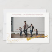 Nooit Te Oud Witte Nep Gouden Glitter Foto Feestdagenkaart (Voorkant)