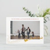 Nooit Te Oud Witte Nep Gouden Glitter Foto Feestdagenkaart (Staand voorkant)