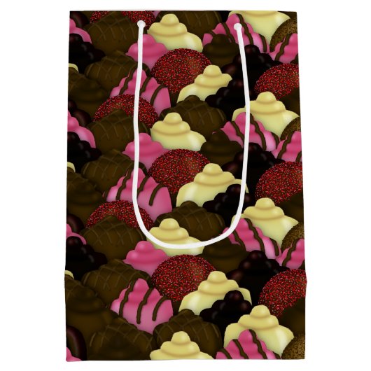 Nooit te veel chocolade-cadeau medium cadeauzakje (Achterkant)