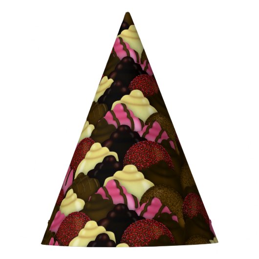 Nooit te veel chocolade - Valentijnsdag Snoep Feesthoedjes (Voorkant)