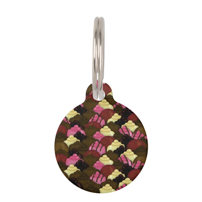 Nooit te veel chocolade - Valentijnsdag Snoep Huisdierpenning (Voorkant)