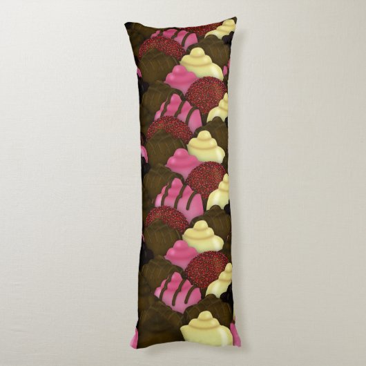 Nooit te veel chocolade - Valentijnsdag Snoep Lichaamskussen (Achterkant (Verticaal))
