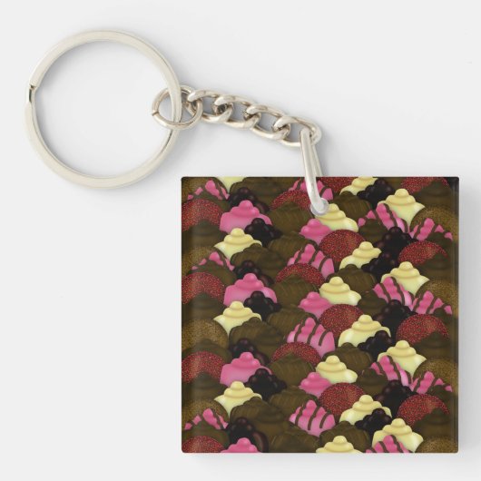 Nooit te veel chocolade - Valentijnsdag Snoep Sleutelhanger (Voorkant)