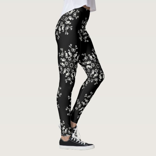 *~* Nooit te veel sneeuwvlokken zwart-wit Leggings (Rechts)
