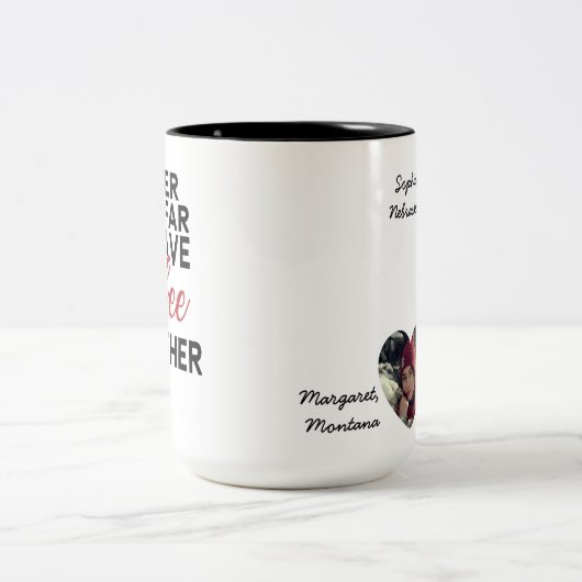 Nooit te ver om samen koffie te drinken tweekleurige koffiemok (Center)