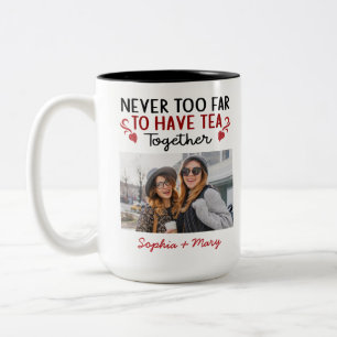 Nooit Te Ver Uit Elkaar Om Samen Thee Te Drinken V Tweekleurige Koffiemok