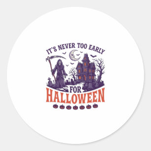 Nooit Te Vroeg Halloween Grim Reaper Geheime Kamer Ronde Sticker