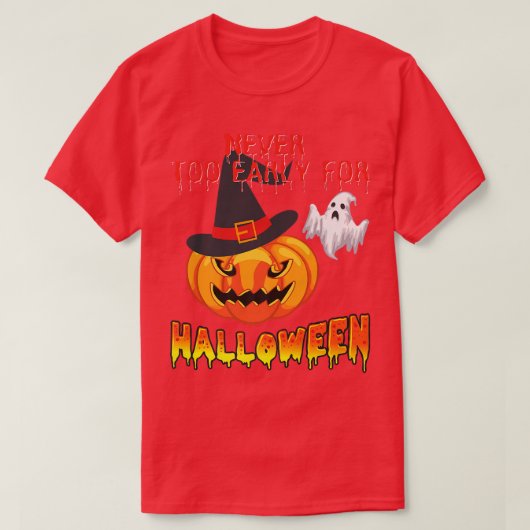Nooit te vroeg voor Halloween Funny Jacko Lantern T-shirt (Design voorkant)
