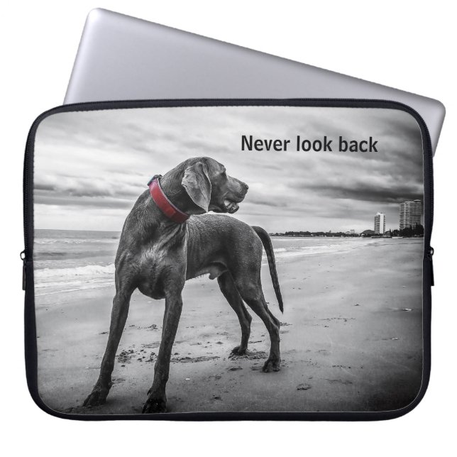Nooit terugkijken laptop sleeve (Voorkant)