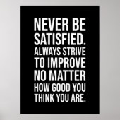 Nooit tevreden zijn - Gym, Hustle, Succes Poster (Voorkant)
