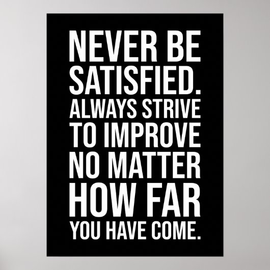 Nooit tevreden zijn poster (Voorkant)