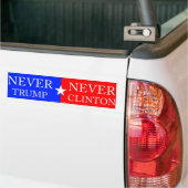 "Nooit Trump, nooit Clinton" bumpersticker (Op Truck)