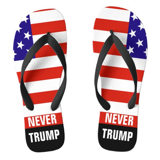 NOOIT TRUMP voor President 2016 Teenslippers (Voetbed)