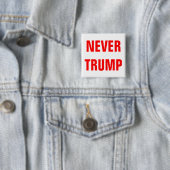  NOOIT TRUMP voor President 2016 Vierkante Button 5,1 Cm (In situ)