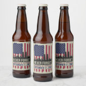 Nooit vergeten 11 september 2001 Herdenkingsdag US Bier Etiket (Flessen)