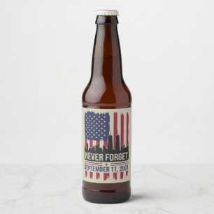 Nooit vergeten 11 september 2001 Herdenkingsdag US Bier Etiket