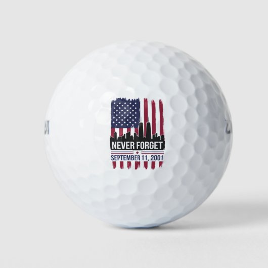 Nooit vergeten 11 september 2001 Herdenkingsdag US Golfballen (Voorkant)