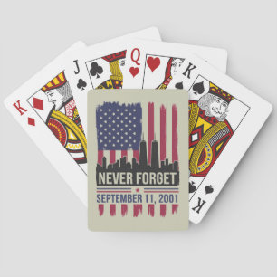 Nooit vergeten 11 september 2001 Herdenkingsdag US Pokerkaarten