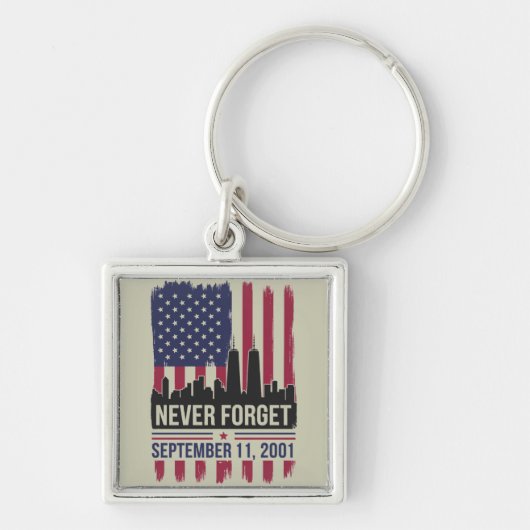 Nooit vergeten 11 september 2001 Herdenkingsdag US Sleutelhanger (Voorkant)