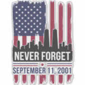 Nooit vergeten 11 september 2001 Herdenkingsdag VS Sticker (Voorkant)