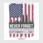 Nooit vergeten 11 september 2001 Herdenkingsdag VS Sticker (Vel)