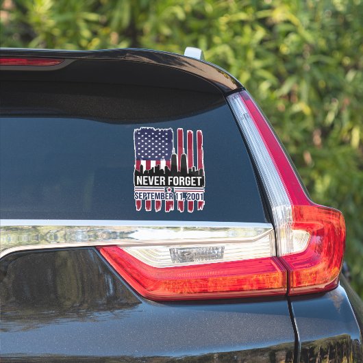 Nooit vergeten 11 september 2001 Herdenkingsdag VS Sticker (Auto Zijkant)