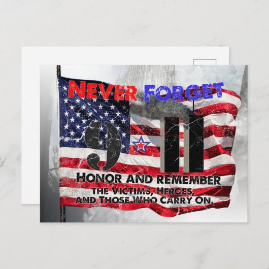 Nooit vergeten 11 september briefkaart (Voorkant / Achterkant)