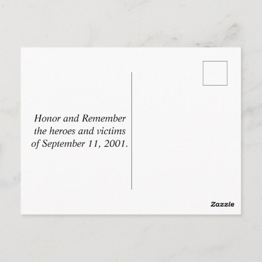 Nooit vergeten 11 september Gele lint Briefkaart (Achterkant)