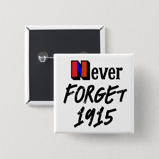 Nooit vergeten 1915 Knop Vierkante Button 5,1 Cm (Voorkant /achterkant)