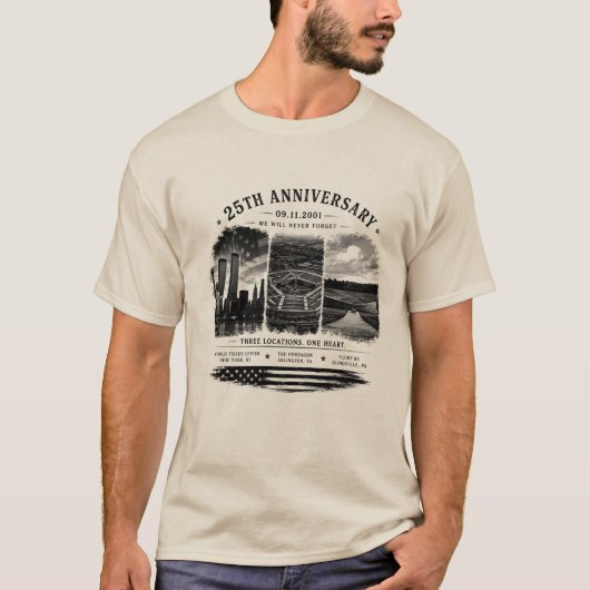 NOOIT VERGETEN 25ste Verjaardag T-Shirt (Voorkant)