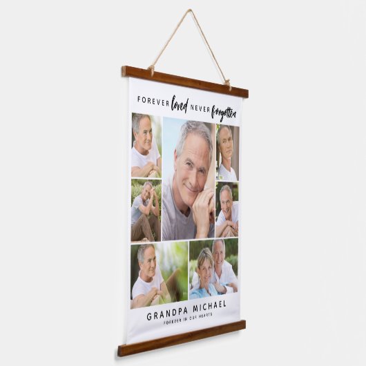 Nooit vergeten 7 Foto Memorial Hangend Wandkleed (Gebogen)