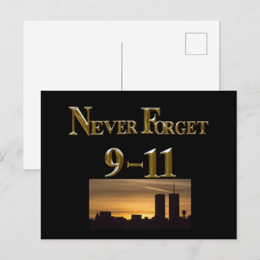 NOOIT VERGETEN 9-11 BRIEFKAART (Voorkant / Achterkant)