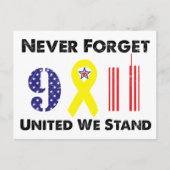 Nooit vergeten 9 11 Wij staan verenigd Briefkaart (Voorkant)