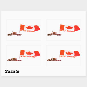 "Nooit vergeten" Canadees vrachtwagenkonvooi Rechthoekige Sticker