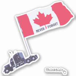 "Nooit vergeten" Canadese Trucker konvooi Vinyl Sticker