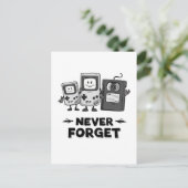 Nooit vergeten Casse tape Vintage 90s esthetiek Briefkaart (Staand voorkant)