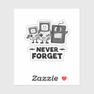 Nooit vergeten Casse tape Vintage 90s esthetiek Sticker