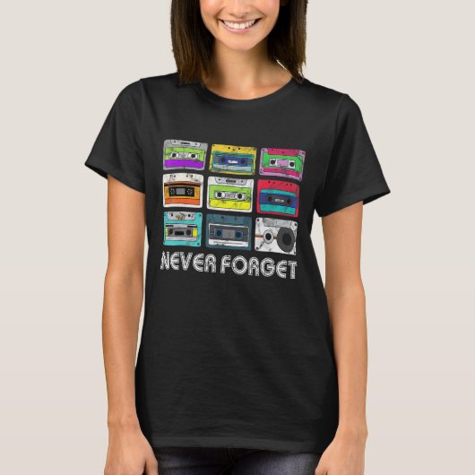 Nooit vergeten Cassettes Retro  jaren '90 Muziek T-shirt (Voorkant)