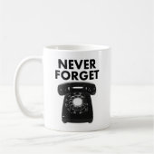 Nooit vergeten draaischijftelefoon Grappige mok (Links)