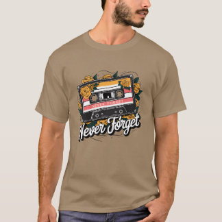 NOOIT VERGETEN Een cassettebandje gekleurd cadeau T-shirt